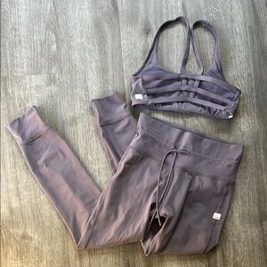 Vuori Purple Sports Bra and Leggings Set